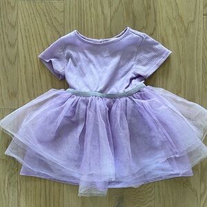 H&M girls purple tulle short sleeve dress